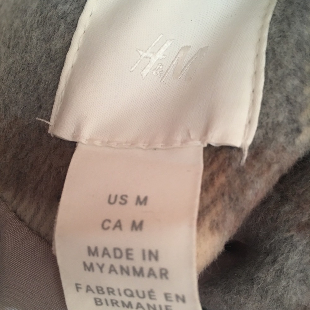 H&M Tan And Gray Plaid Coat Size Medium - Picture 6 of 9